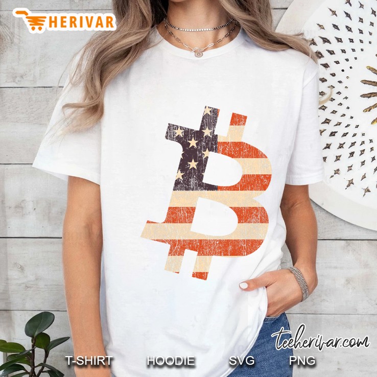 Bitcoin American Flag Logo - Bitcoin Shirts Ladies Tee
