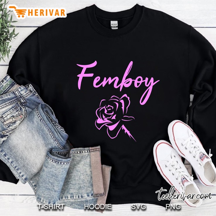 Femboy Flower Rose Lgbtq Pullover Sweatshirt