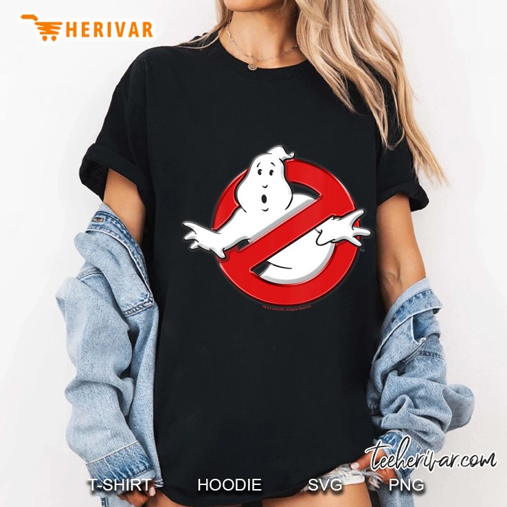 Womens Ghostbusters Classic Movie Logo Poster V-Neck Ladies Tee