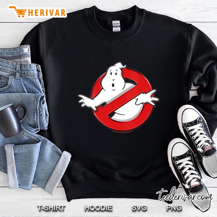Womens Ghostbusters Classic Movie Logo Poster V-Neck Sweatshirt