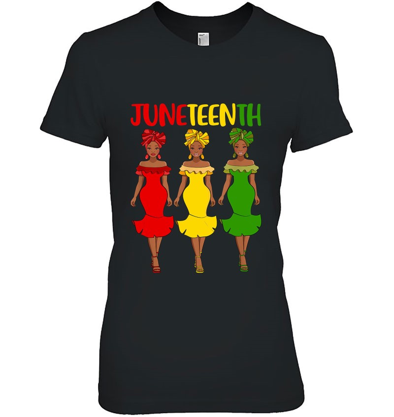Juneteenth Black Girl African American Pan-African Colours Green Yellow Red Hoodie