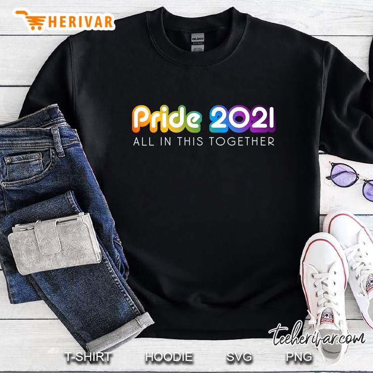Womens San Francisco Gay Pride Month 2021 All In This Together V-Neck Sweatshirt