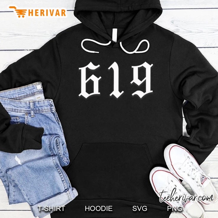 San Diego Area Code 619 Old English Style Hoodie