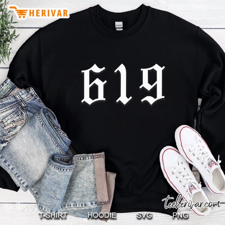 San Diego Area Code 619 Old English Style Sweatshirt