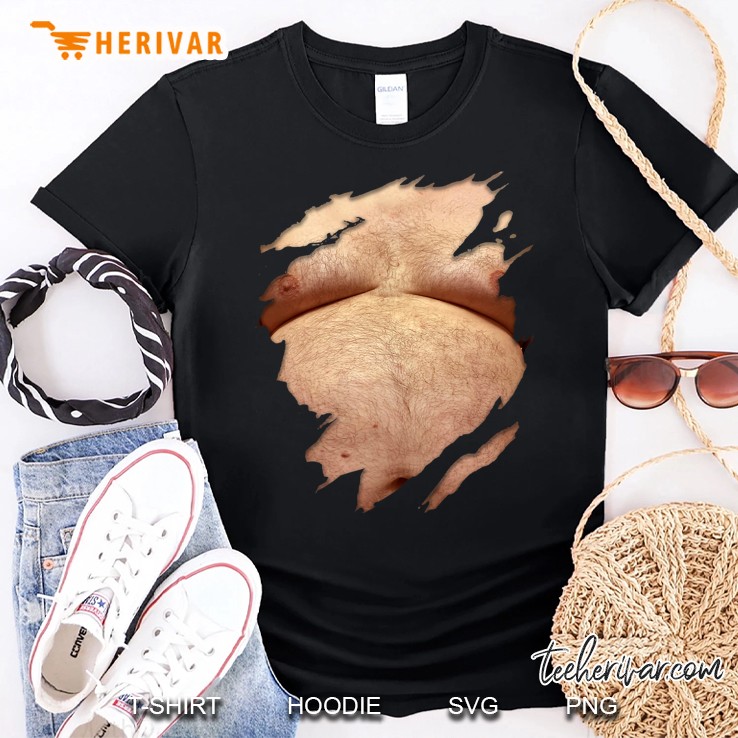 Fat Hairy Guy Big Stomach & Man Boobs Fat Dad Bod Shirt