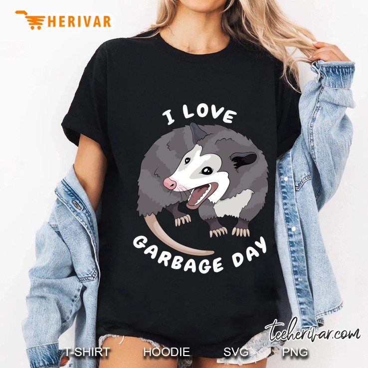 Funny I Love Garbage Day Possum Trash Opossum Meme Ladies Tee