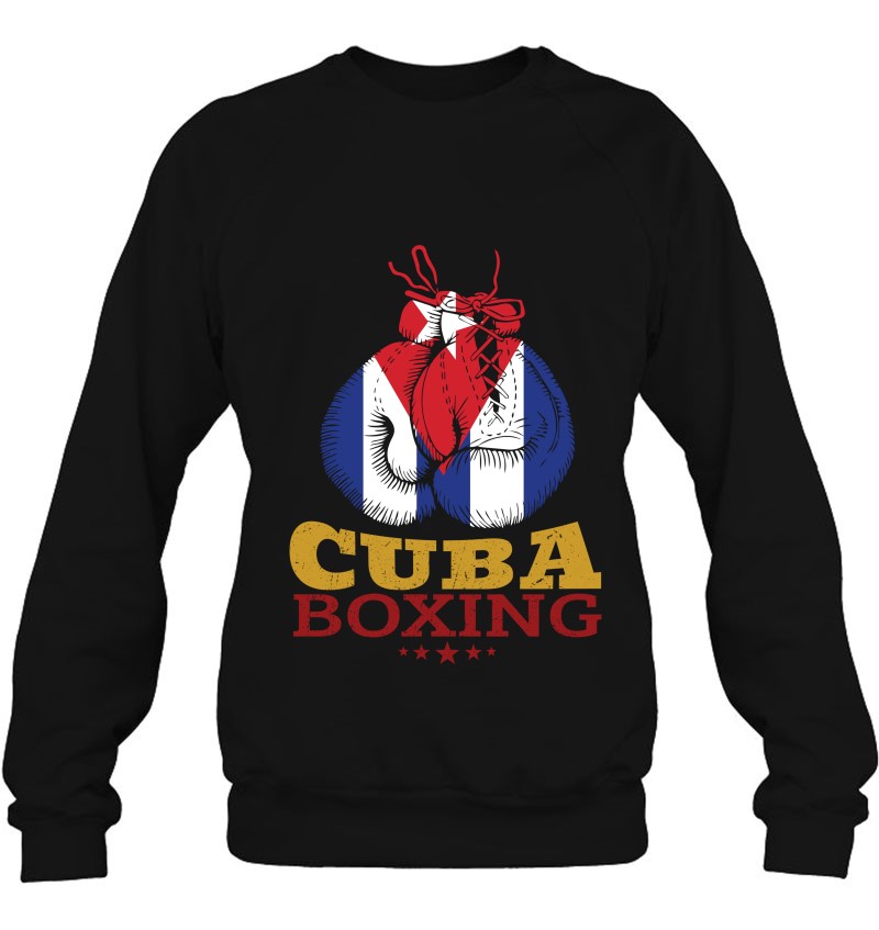 Gifts For Boxers Cuban Flag I Love Cuba Boxing Gloves Sweatshirt