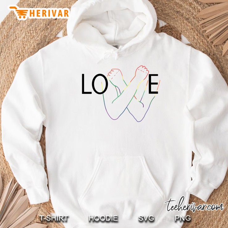 Rainbow Love In Asl Language Sign Gay Pride Hoodie