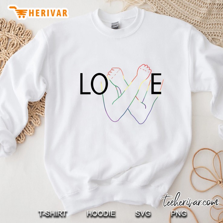 Rainbow Love In Asl Language Sign Gay Pride Sweatshirt