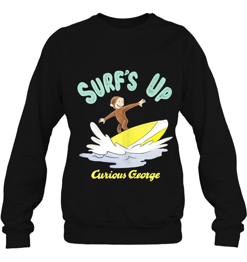 Curious George Surf's Up Surfing Portrait Tank Top Sweatshirt
