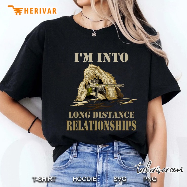 Funny Sniper Camo Long Distance Relationship Gun Lover Ladies Tee