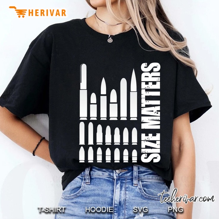 Gun Range Shooting Shirt Bullet Size Matters Ladies Tee