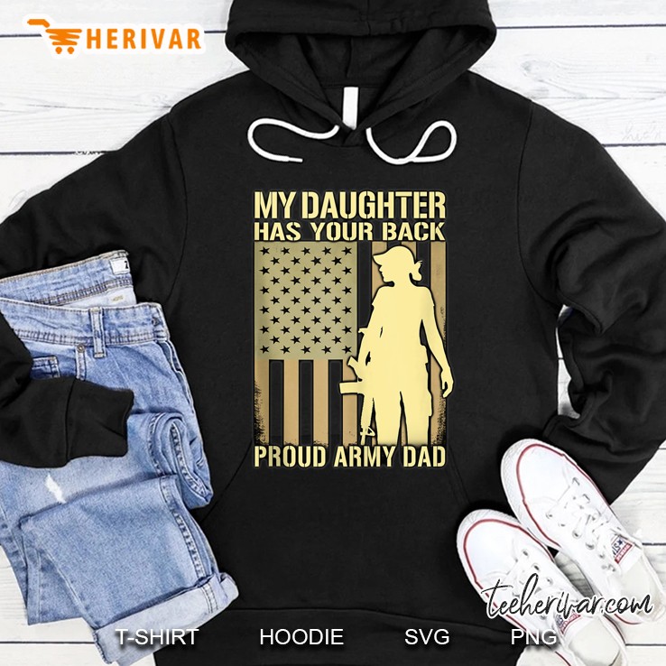 Mens My Daughter Has Your Back - Proud Army Dad Military Father Tank Top Hoodie