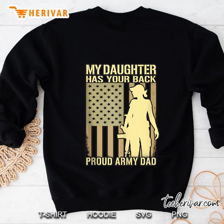 Mens My Daughter Has Your Back - Proud Army Dad Military Father Tank Top Sweatshirt