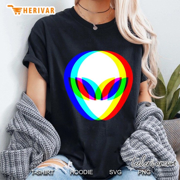 Alien Head Trippy Vaporwave Techno Rave Edm Music Festival Tank Top Ladies Tee