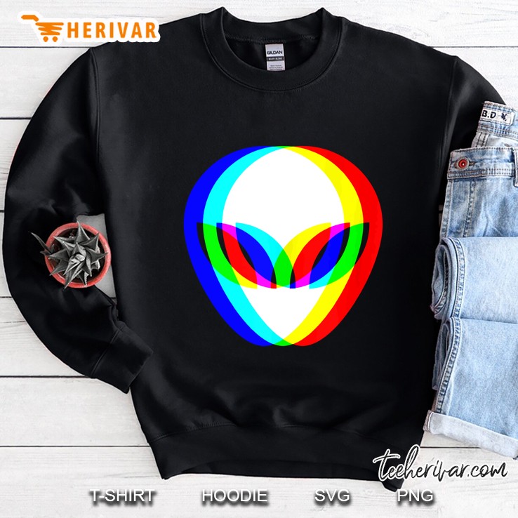 Alien Head Trippy Vaporwave Techno Rave Edm Music Festival Tank Top Sweatshirt