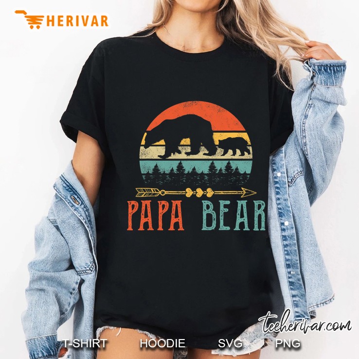 Mens Papa Bear Daddy Funny Mens Fathers Day Gift-Idea Ladies Tee