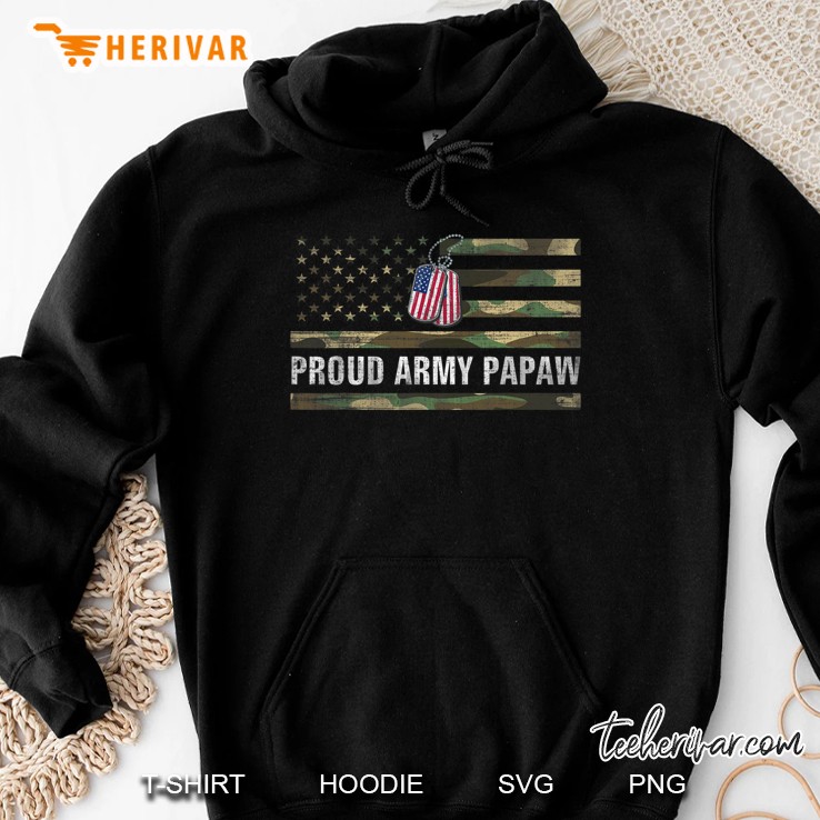 Vintage American Flag Proud Army Papaw Veteran Day Gift Hoodie
