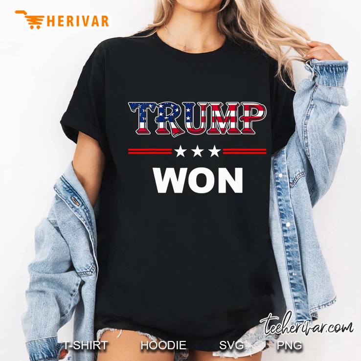 Trump Won 4Th Of July American Flag Ladies Tee