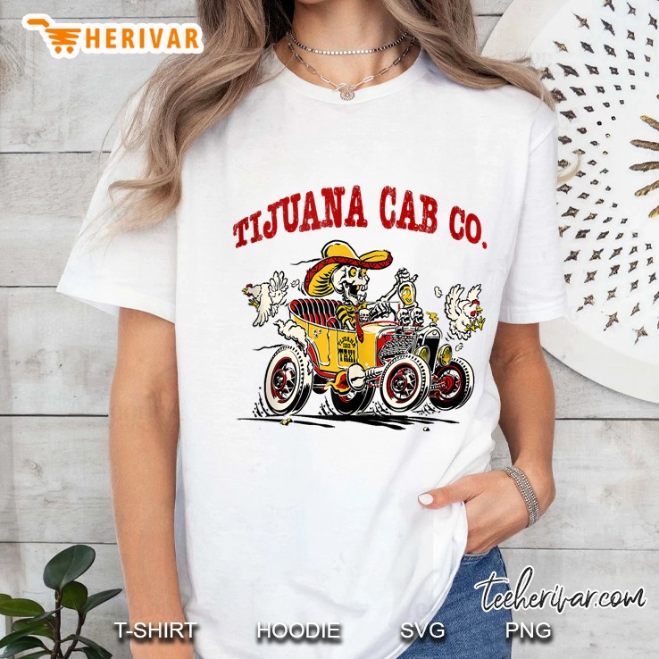 Tijuana Cab Co. Skeleton Smoking Chickens Flying Funny Tank Top Ladies Tee
