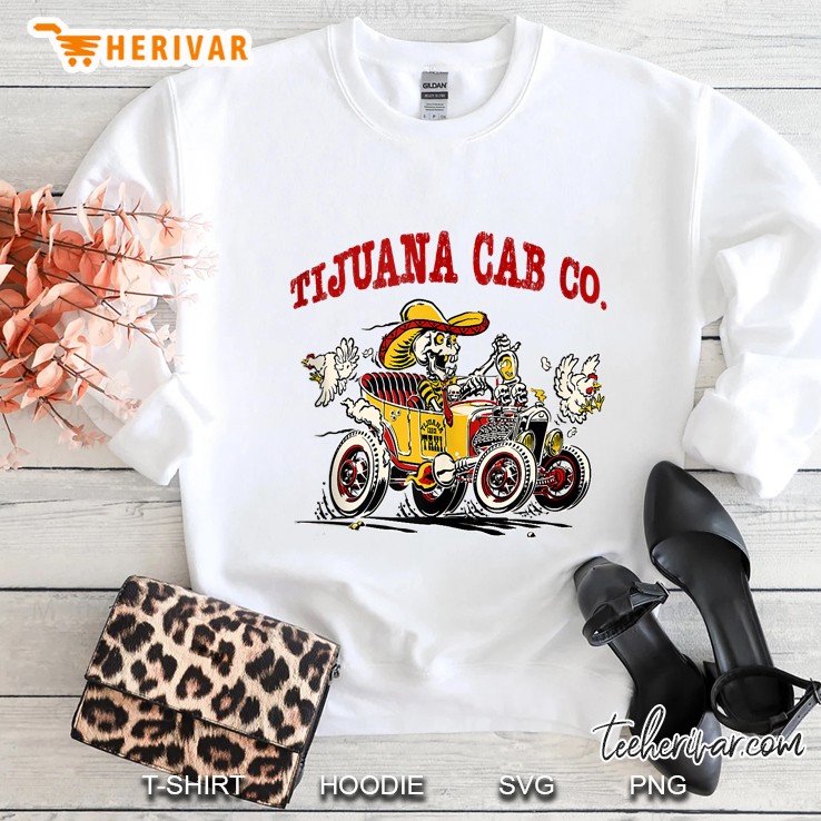 Tijuana Cab Co. Skeleton Smoking Chickens Flying Funny Tank Top Sweatshirt
