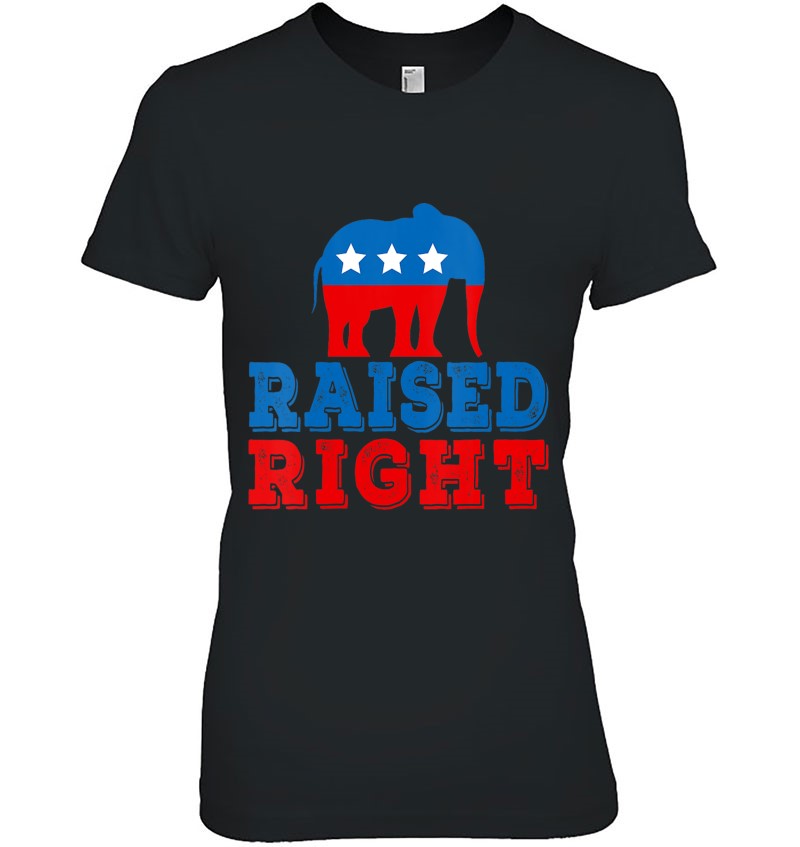 Womens Raised Right Pro Republican Right Political Activist Gift V-Neck Hoodie