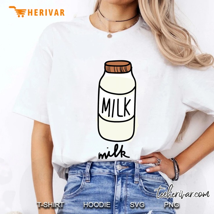 Milk Carton Milky Match Pair With Cookie Costume Ladies Tee