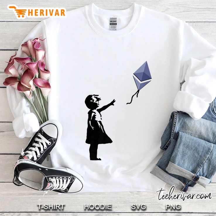 Girl With Ethereum Eth Balloon Crypto - Eth For Cypherpunks Premium Sweatshirt