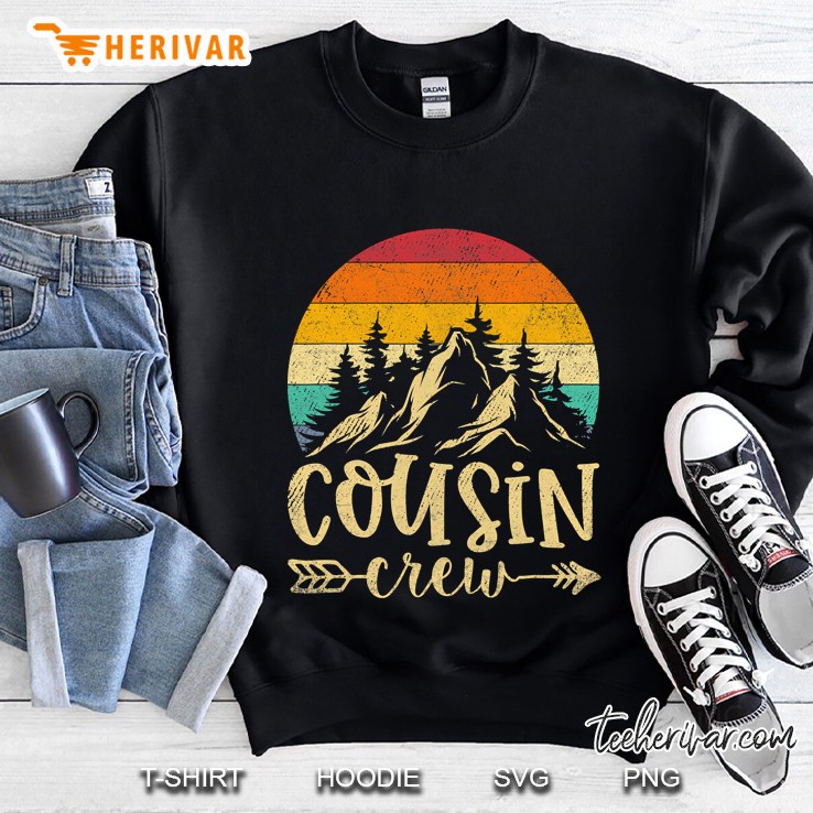 Cousin Crew Camping Outdoor Sunset Summer Camp Vintage Sweatshirt