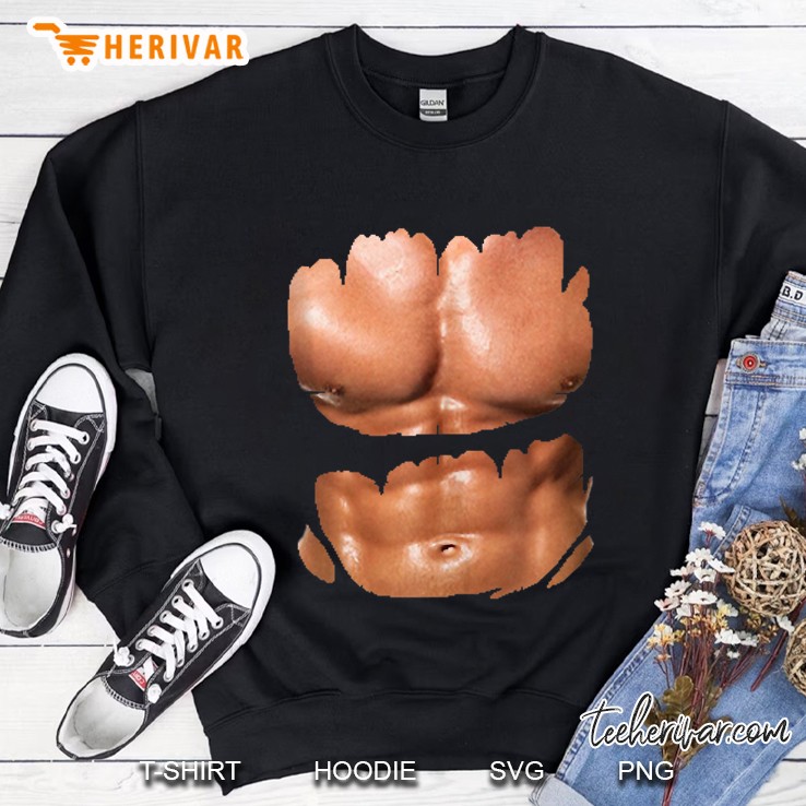 Fake Six Pack Abs Costume Funny Halloween Party Costume Tank Top Sweatshirt