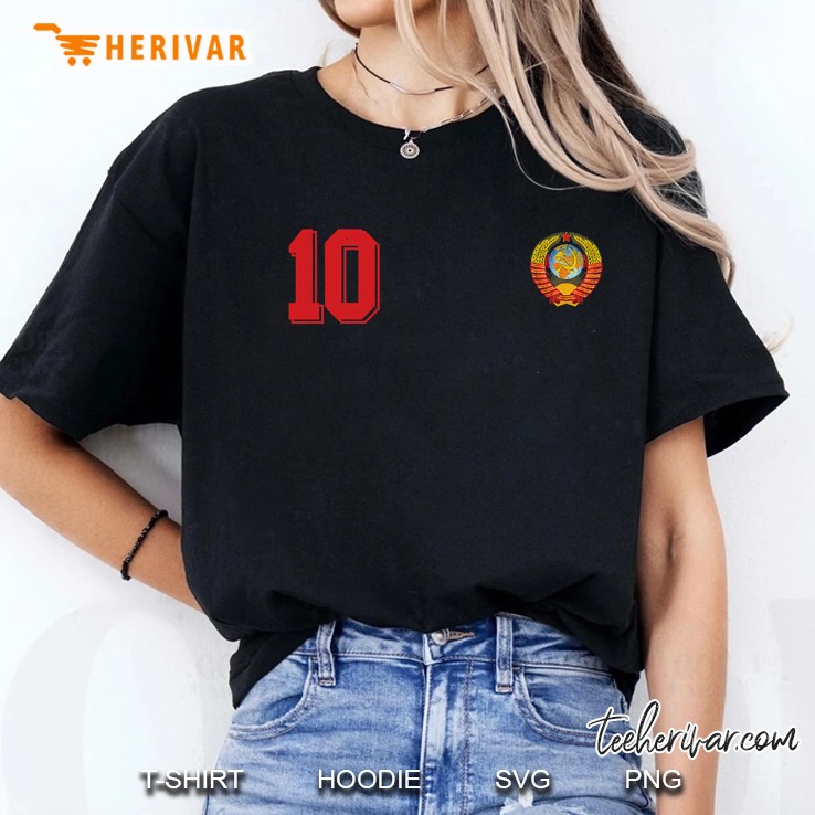 Soviet Union Soccer Or Cccp Ussr Football Jersey Style Ladies Tee