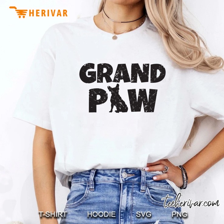 Dog Grandpa French Bulldog Grand Paw Lovers Grandpaw Ladies Tee