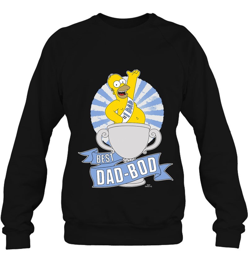 Mens The Simpsons Father's Day Homer Best Dad Bod Sweatshirt