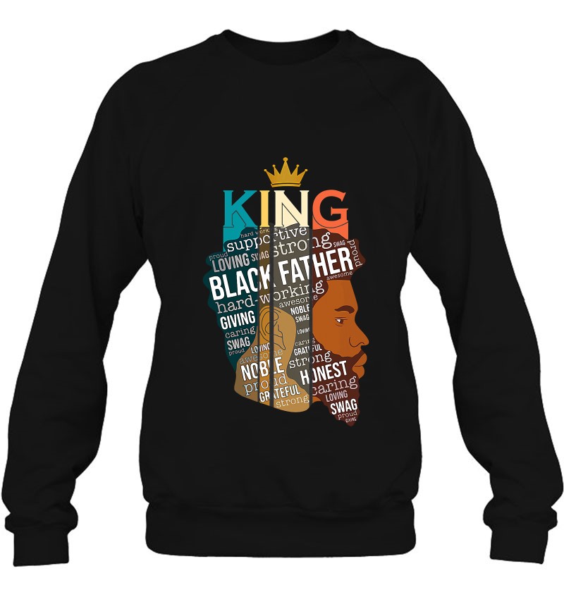 Mens Father’S Day Black Father Definition African American Crown Sweatshirt