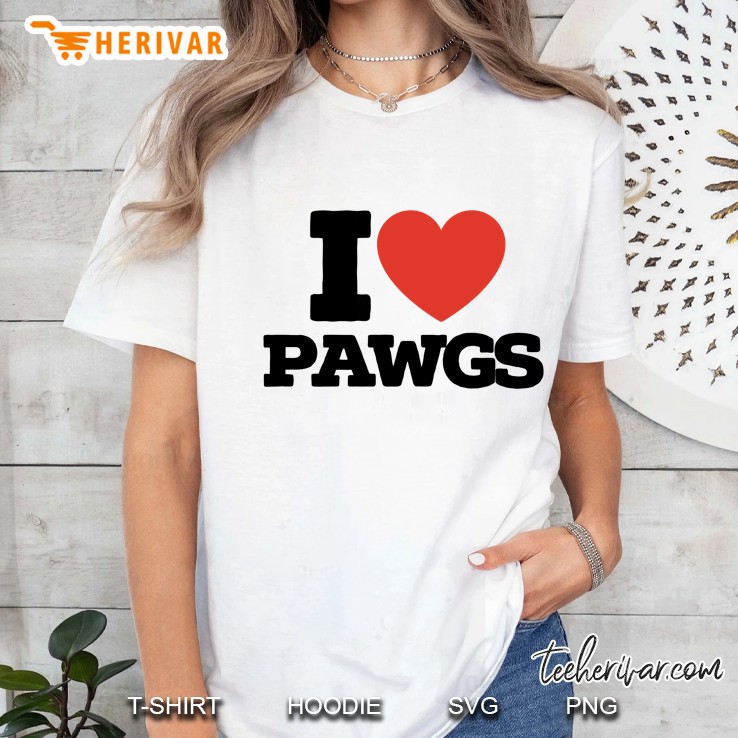 I Love Pawgs Premium Ladies Tee