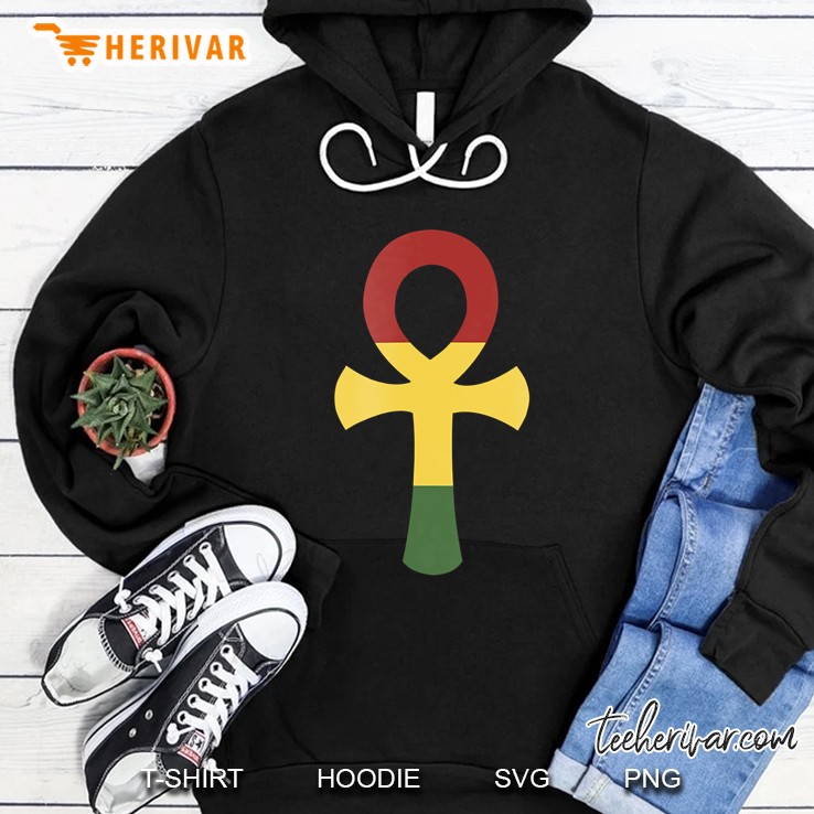 Jamaican Flag Rasta Ankh Rastafarian Egyptian Cross Hoodie