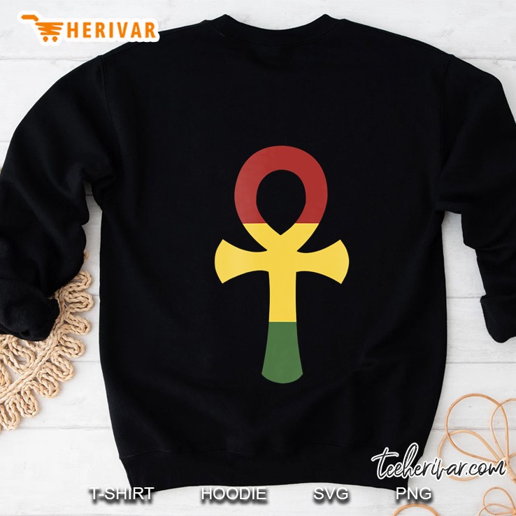 Jamaican Flag Rasta Ankh Rastafarian Egyptian Cross Sweatshirt