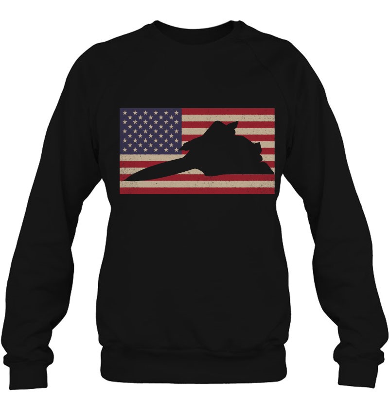Sr-71 Blackbird Air Force Plane Usa American Flag Gift Sweatshirt