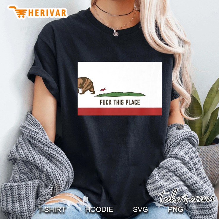 California Fuck This Place Flag Premium Ladies Tee