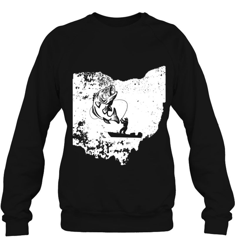 Ohio Fishing Shirt Love Lake Or River Fish Distressed Sweatshirt