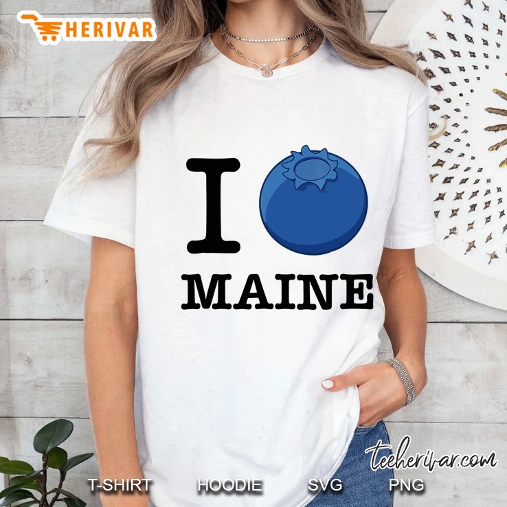 Official I Love Maine , Blueberry Design Tee Ladies Tee
