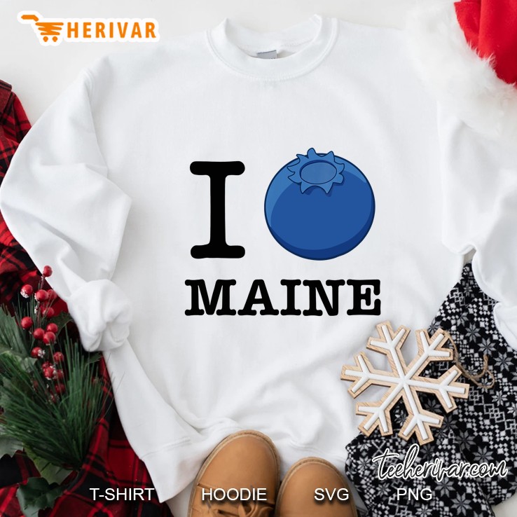 Official I Love Maine , Blueberry Design Tee Sweatshirt