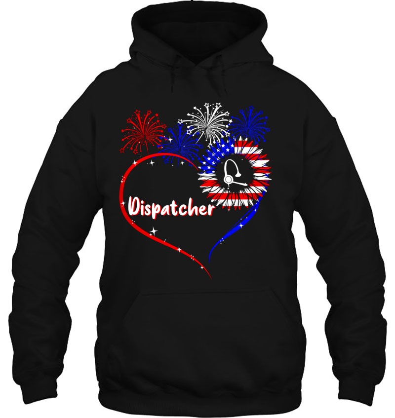 Dispatcher Heart Gift Dispatcher Headset American Flag Sunflower Fireworks 4Th Of July Mugs