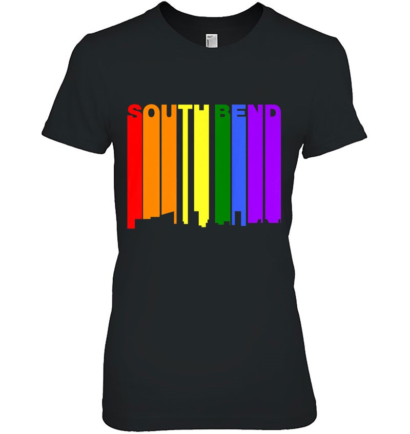 South Bend Indiana Lgbtq Gay Pride Rainbow Skyline Mugs