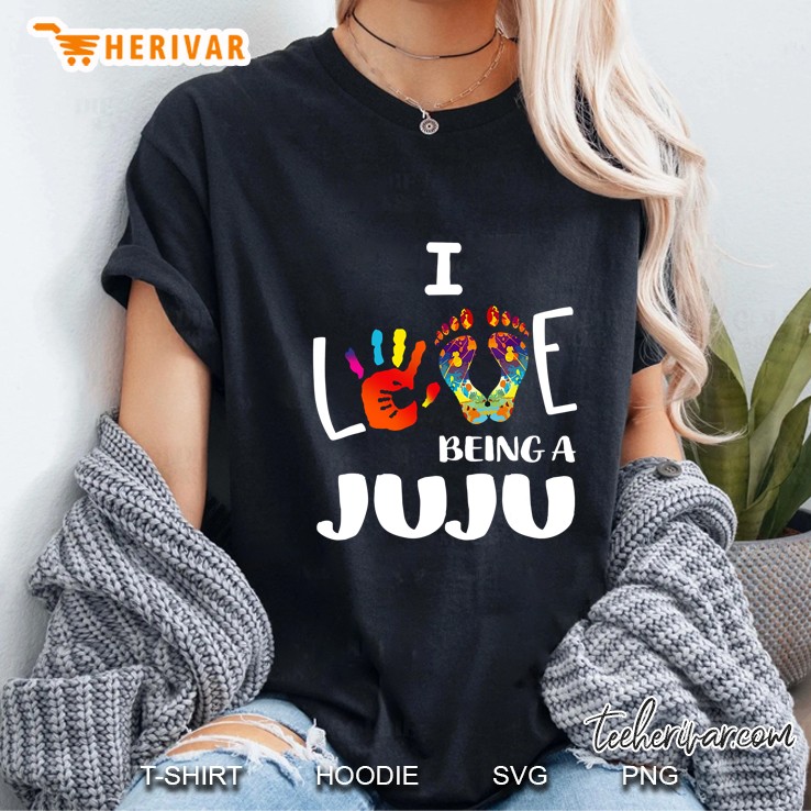 Grandma Gift - I Love Being A Juju Colorful Ladies Tee