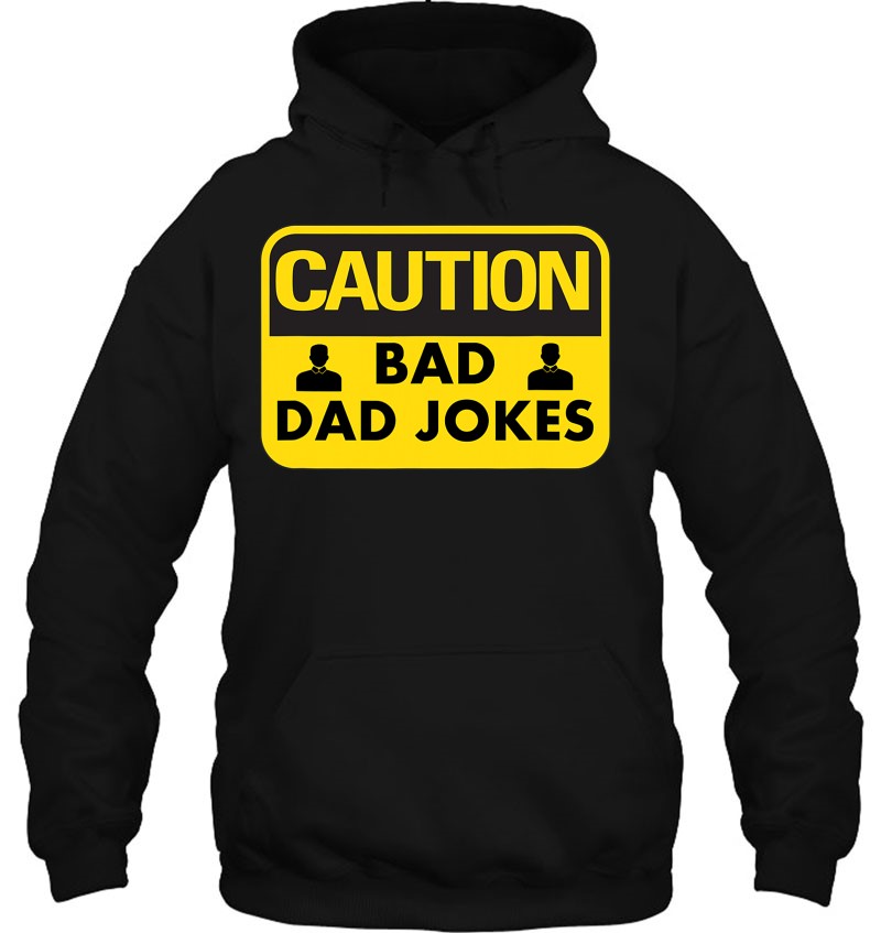 Mens Bad Dad Jokes Shirt Caution Sign Gift For Dads Mugs