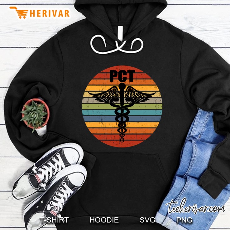 Pct Patient Care Technician Tech Medical Caduceus Retro Gift Hoodie