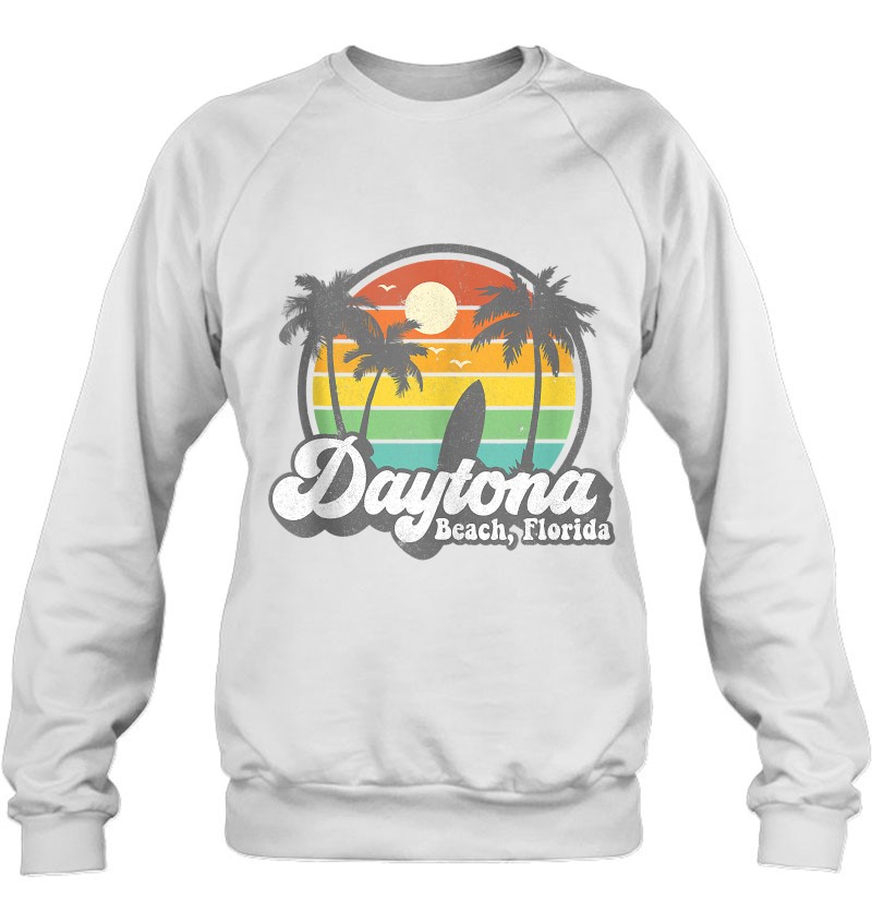 Vintage Daytona Beach Florida Retro 70'S Surf Gift Tank Top Sweatshirt