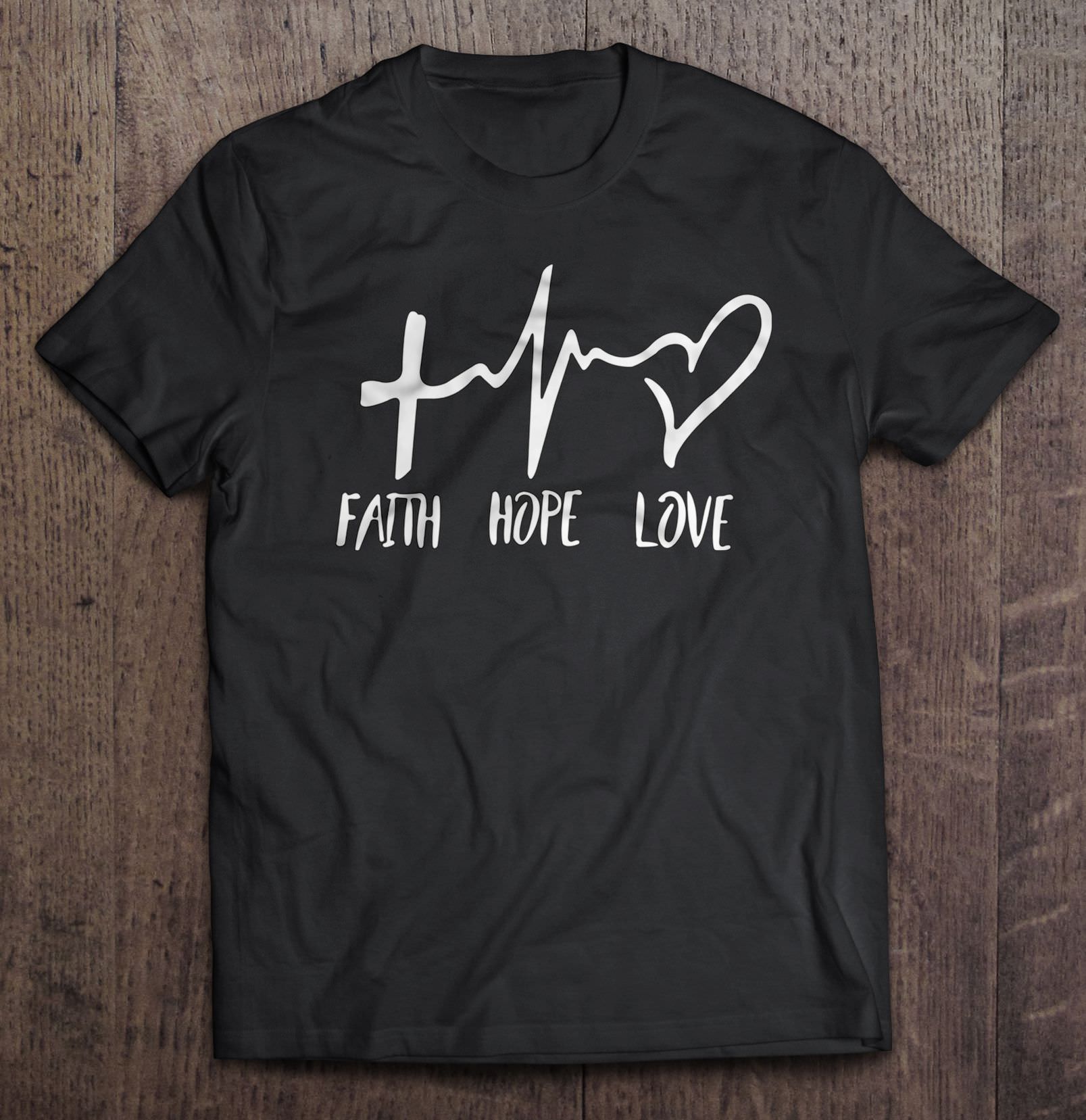 Faith Hope Love Heartbeat Shirt | TeeHerivar