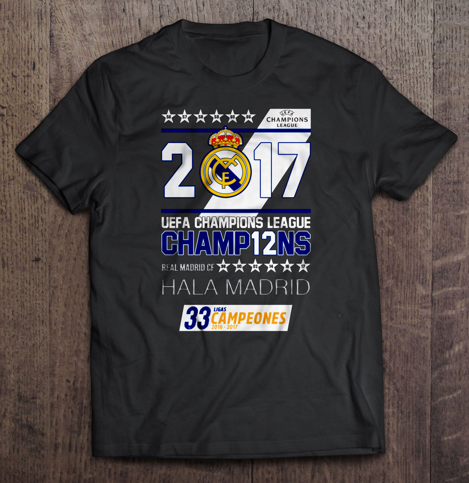 2017 UEFA Champions League Real Madrid CF Shirt | TeeHerivar